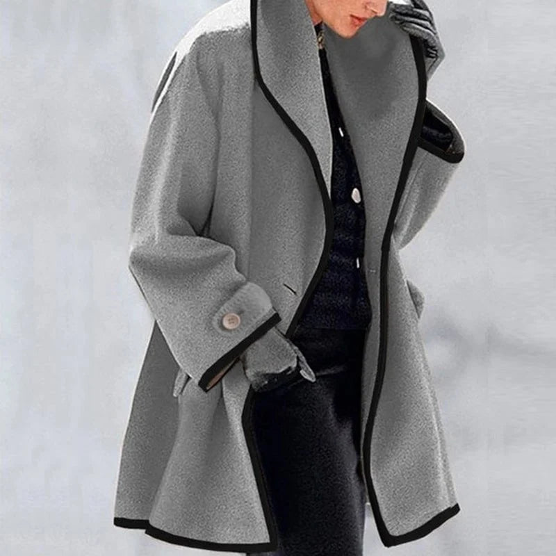 Franziska | Manteau en laine à bordures contrastantes pour femme