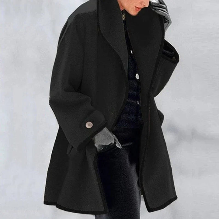Franziska | Manteau en laine à bordures contrastantes pour femme
