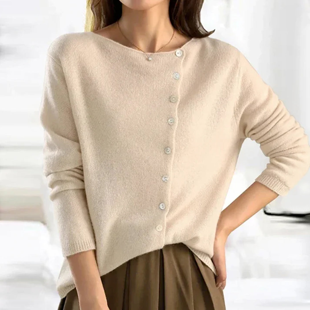Greta | Damen Asymmetrische Strickjacke