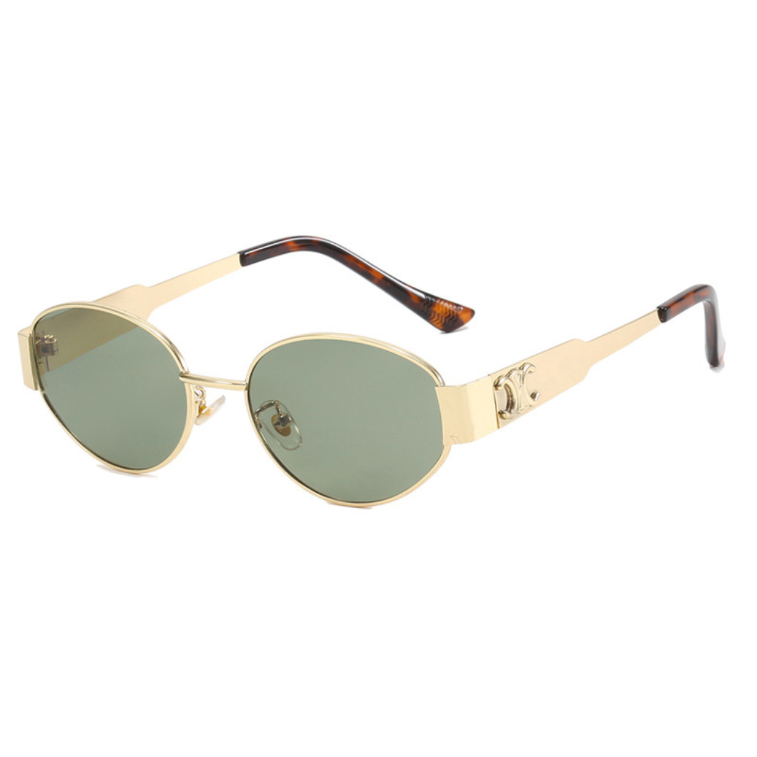 Helena | Damen Ovale Sonnenbrille mit Goldrahmen