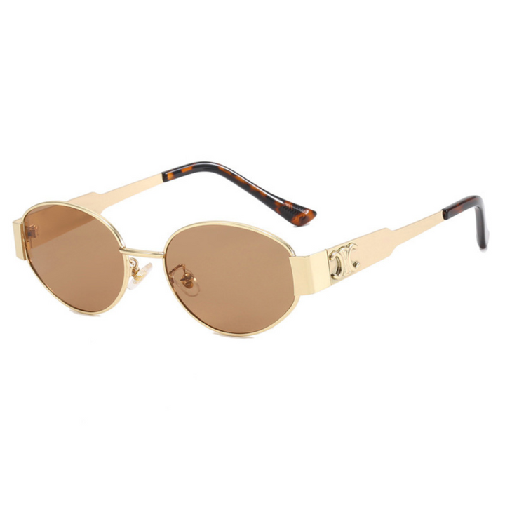 Helena | Damen Ovale Sonnenbrille mit Goldrahmen