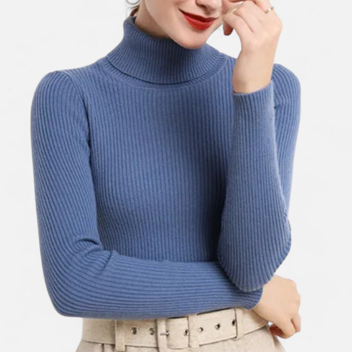 Julia | Pull à col roulé côtelé pour femme