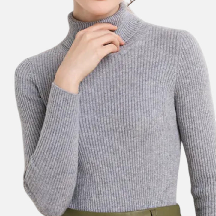 Julia | Pull à col roulé côtelé pour femme