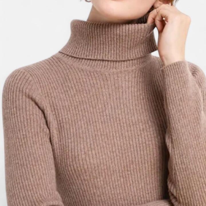 Julia | Pull à col roulé côtelé pour femme