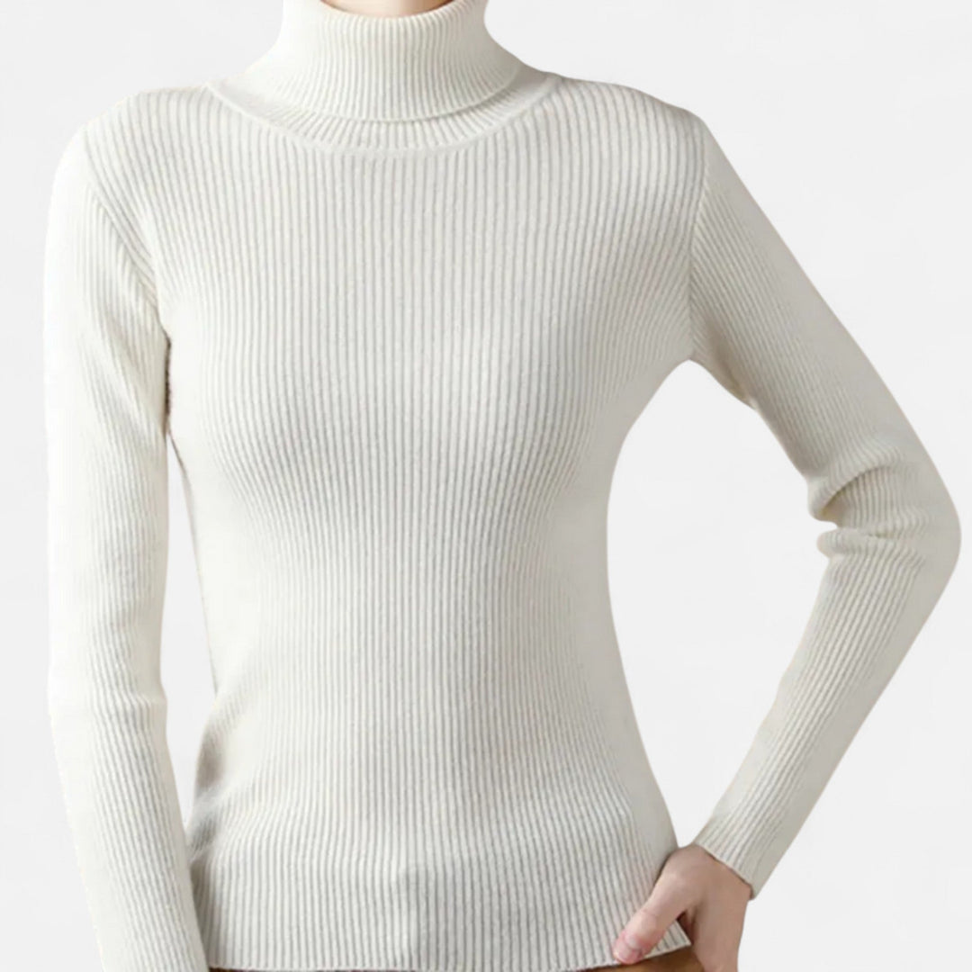 Julia | Pull à col roulé côtelé pour femme