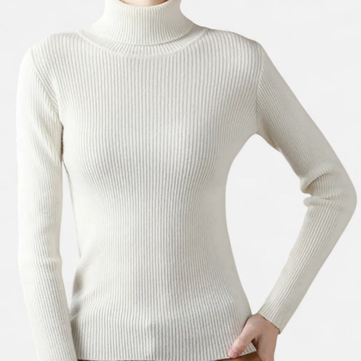 Julia | Pull à col roulé côtelé pour femme