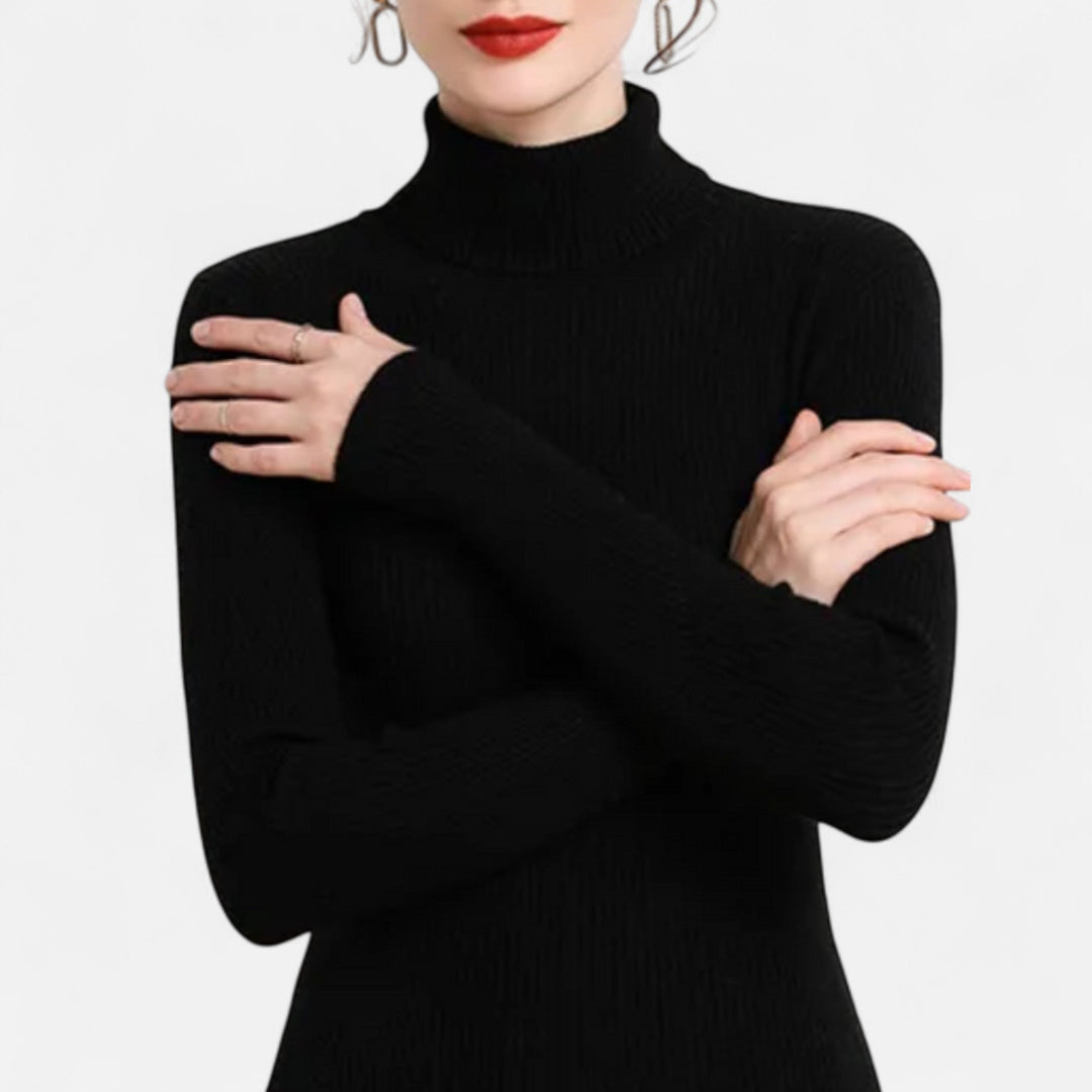 Julia | Pull à col roulé côtelé pour femme