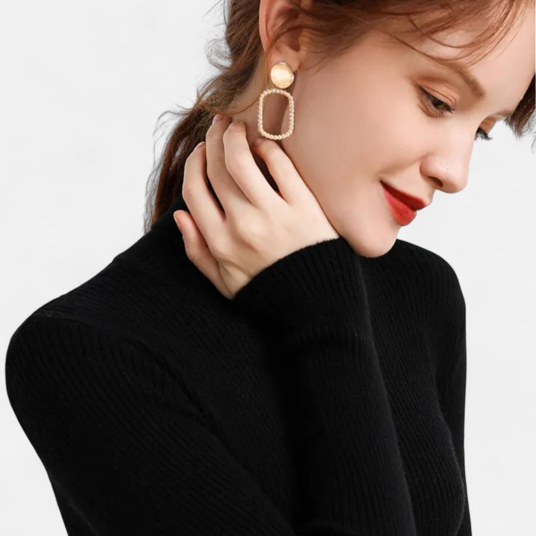 Julia | Pull à col roulé côtelé pour femme