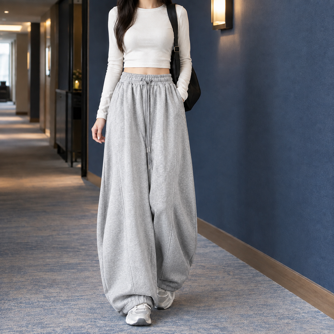 Laura | Pantalon large pour femme avec cordon de serrage