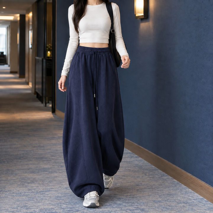 Laura | Pantalon large pour femme avec cordon de serrage