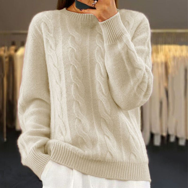 Lea | Damen Zopfmuster Strickpullover