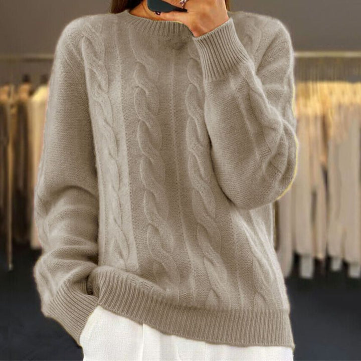 Lea | Damen Zopfmuster Strickpullover