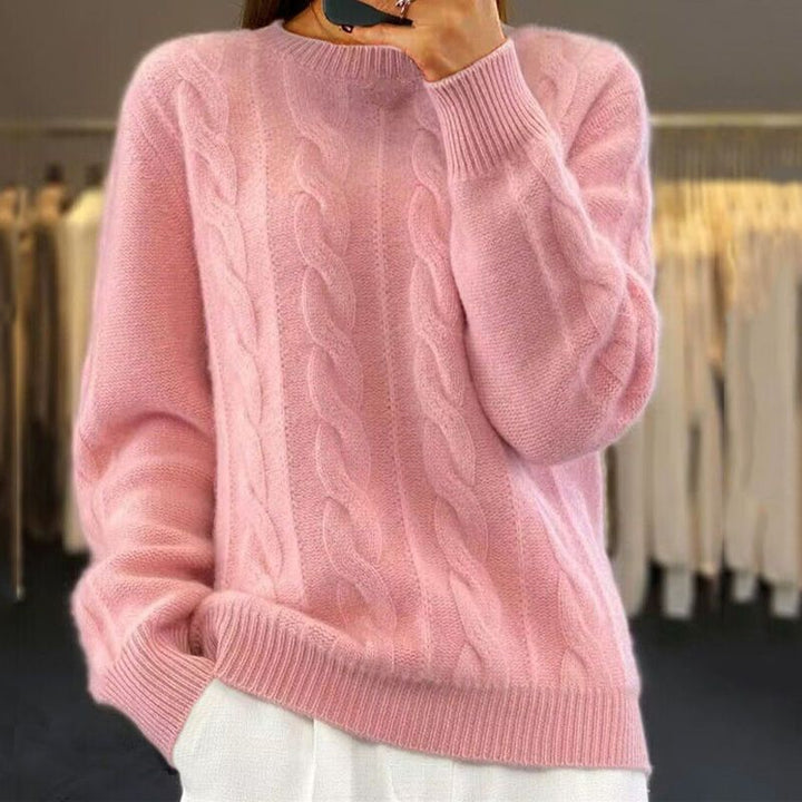 Lea | Damen Zopfmuster Strickpullover