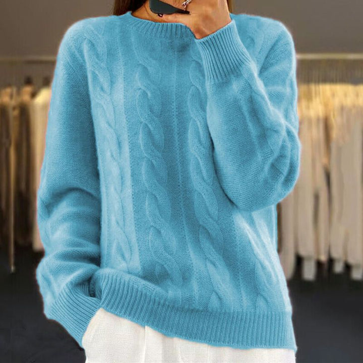 Lea | Damen Zopfmuster Strickpullover