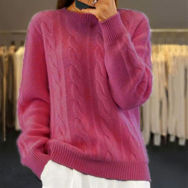 Lea | Damen Zopfmuster Strickpullover