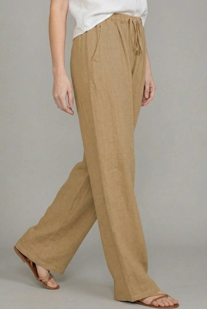 Lena | Damen Leinen Weite Hose