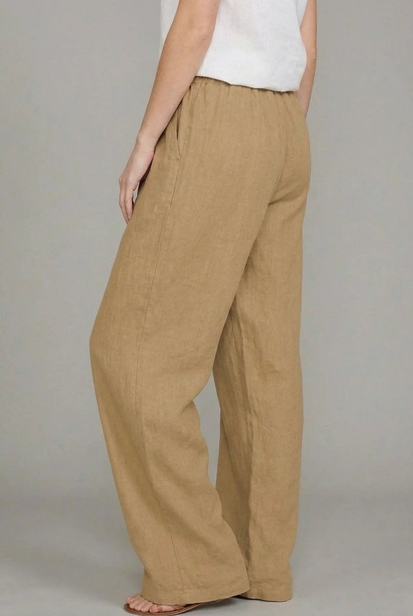 Lena | Damen Leinen Weite Hose