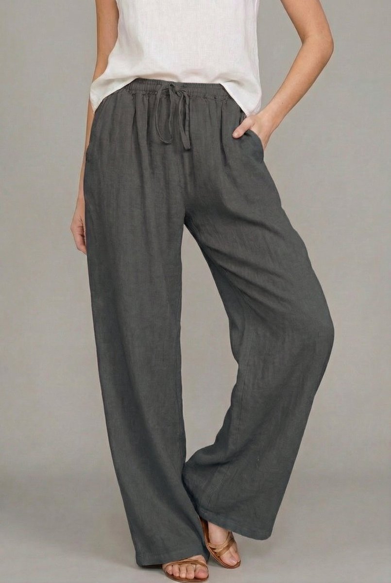 Lena | Damen Leinen Weite Hose