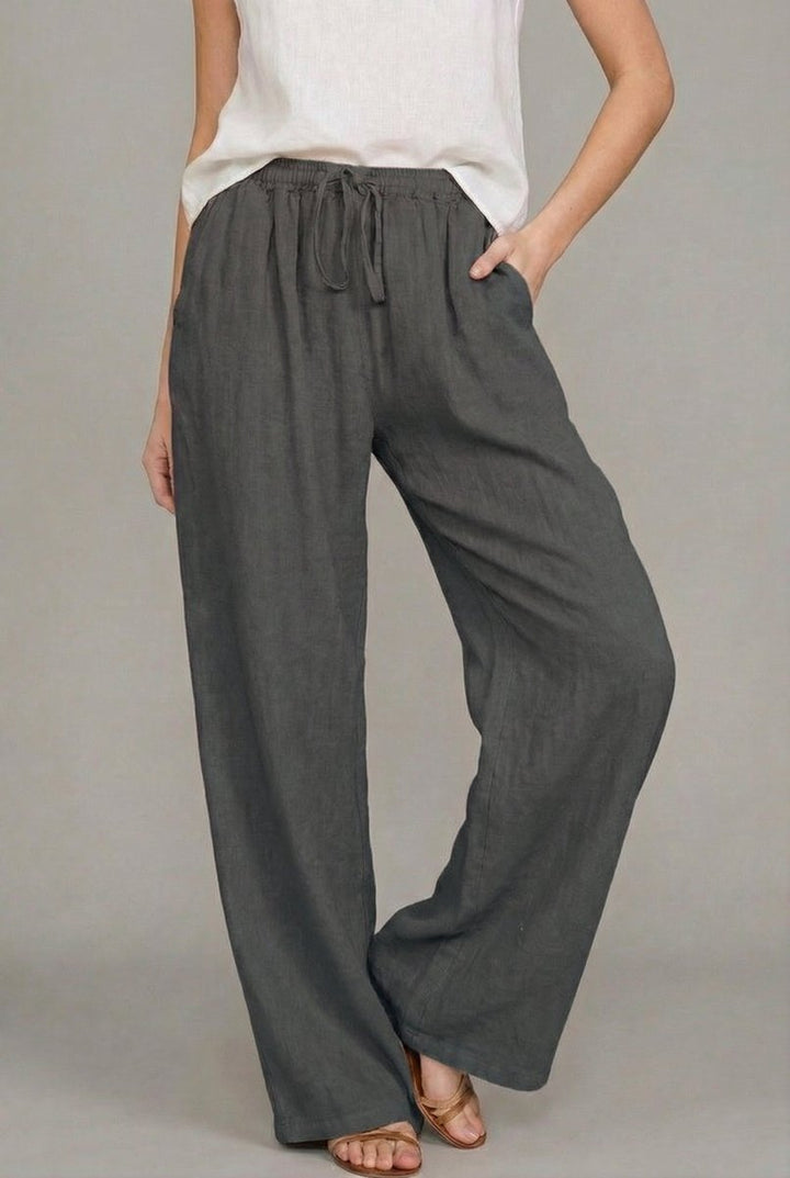 Lena | Damen Leinen Weite Hose