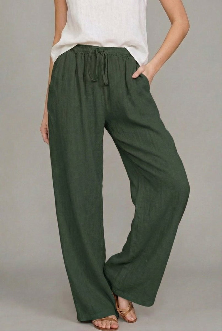 Lena | Damen Leinen Weite Hose