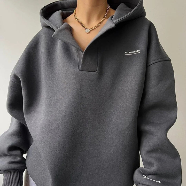 Lena | Sweat à capuche oversize pour femme avec col