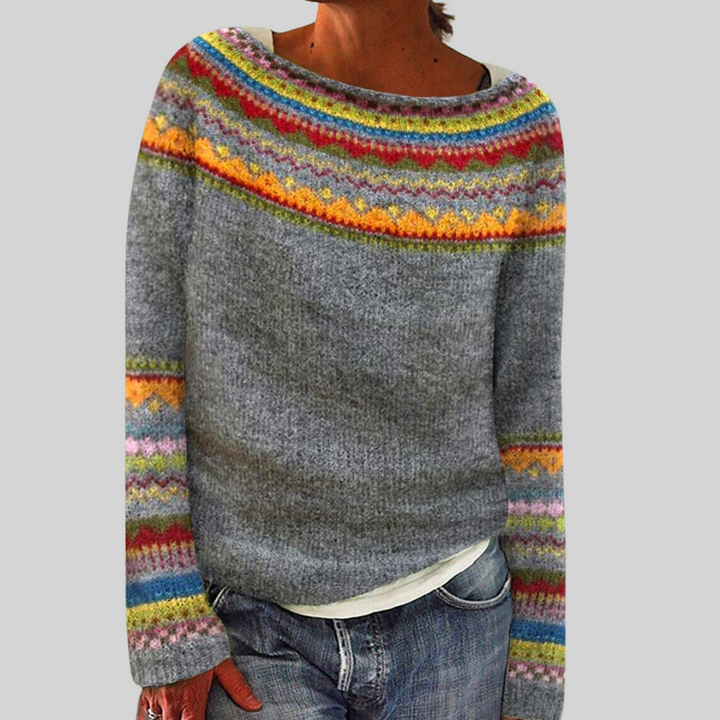 Lisa | Damen Gemusterter Strickpullover