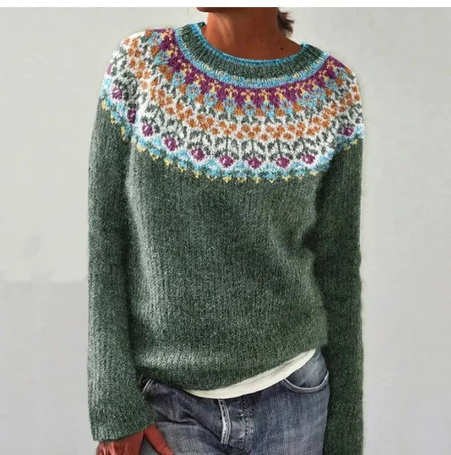 Lisa | Damen Gemusterter Strickpullover