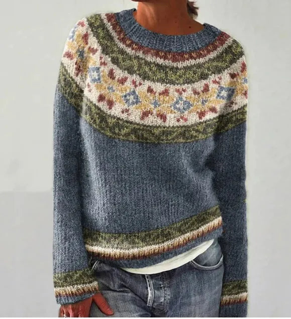 Lisa | Damen Gemusterter Strickpullover