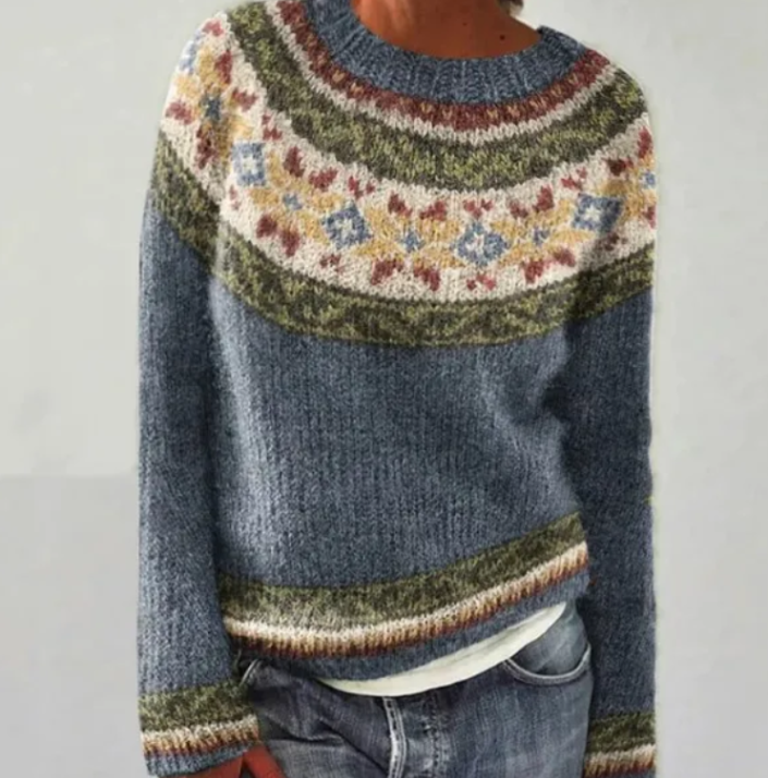 Lisa | Damen Gemusterter Strickpullover