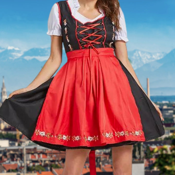 Lisa | Damen Oktoberfest Dirndlkleid mit Schürze traditioneller Trachten-Look