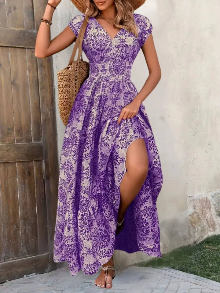 Livia | Damen Geblümtes Boho Maxikleid