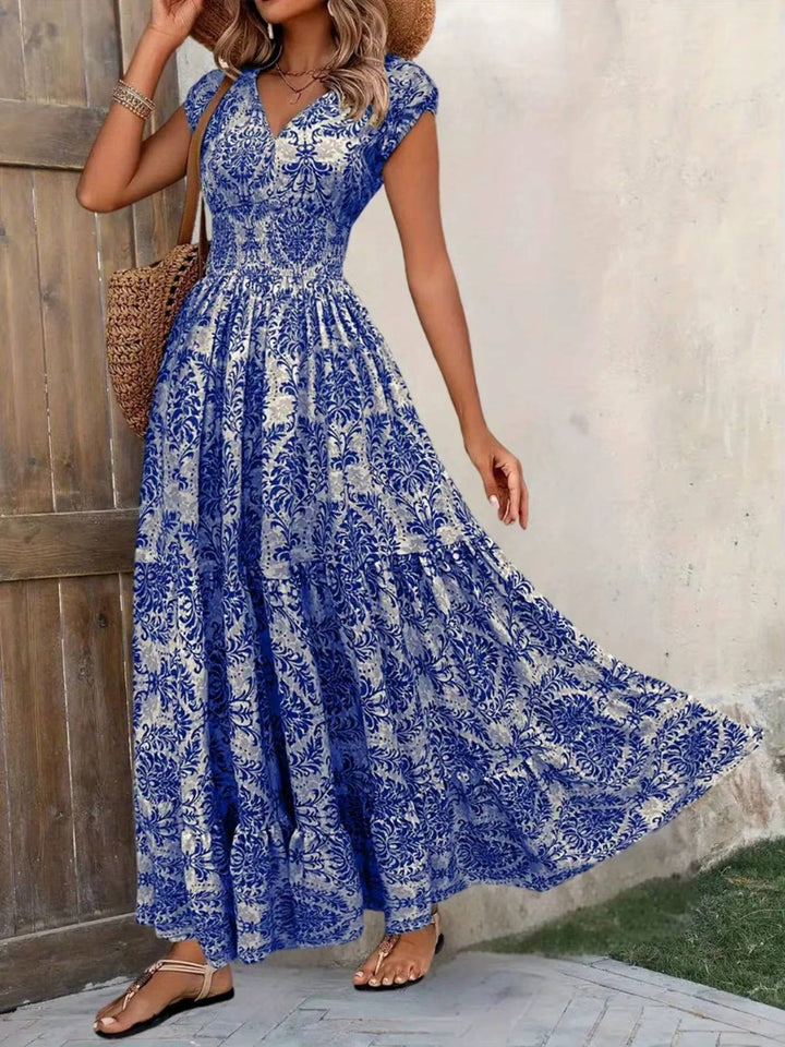 Livia | Damen Geblümtes Boho Maxikleid