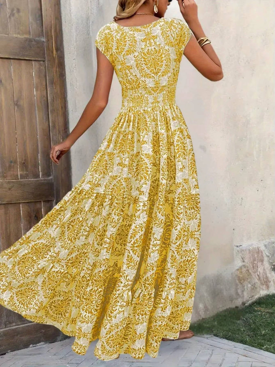 Livia | Damen Geblümtes Boho Maxikleid
