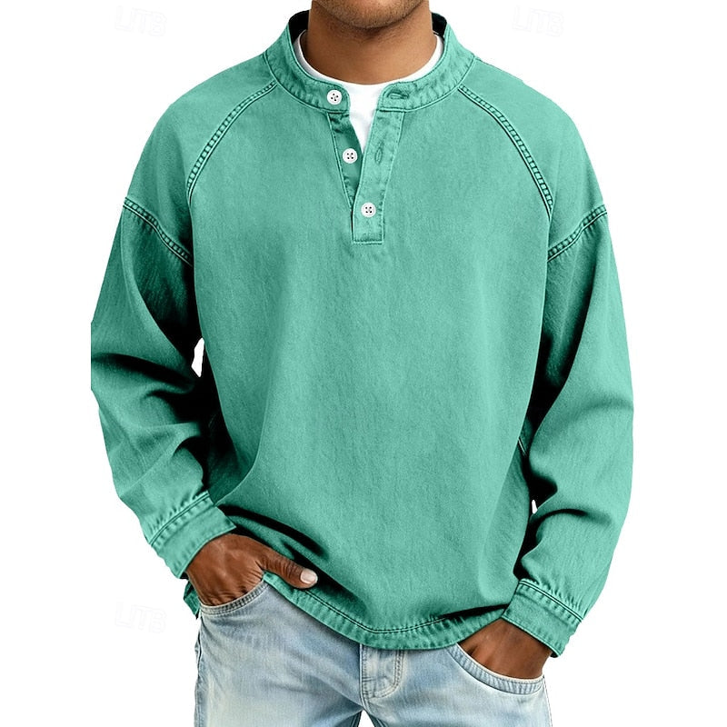 Luca | T-shirt Henley à manches longues pour homme