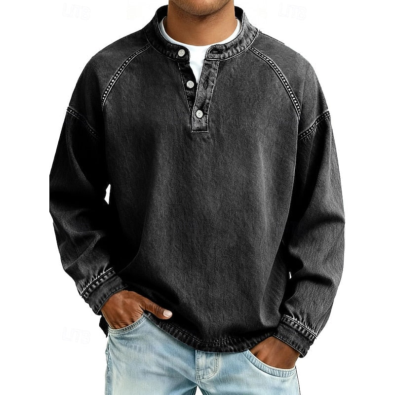 Luca | T-shirt Henley à manches longues pour homme