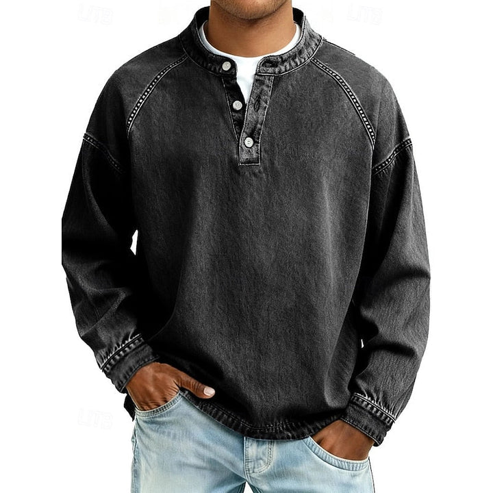 Luca | T-shirt Henley à manches longues pour homme