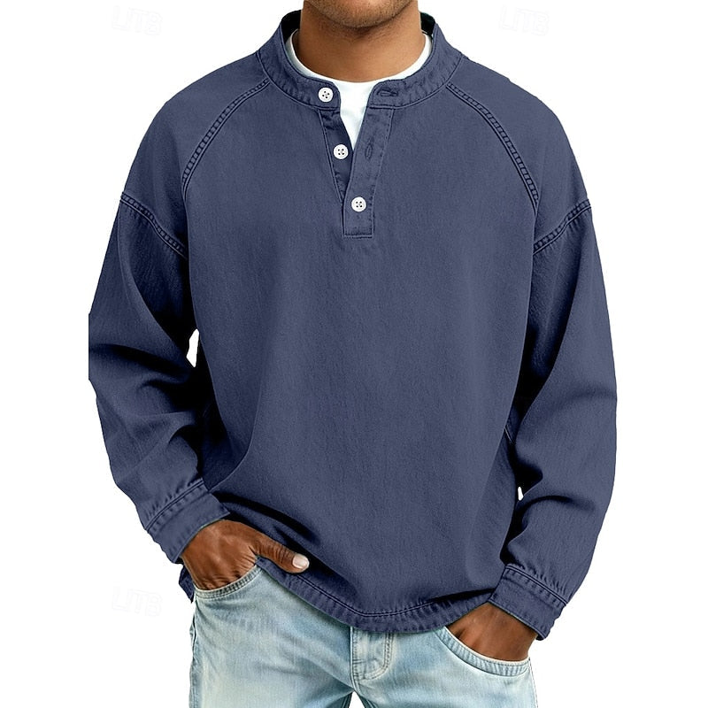 Luca | T-shirt Henley à manches longues pour homme