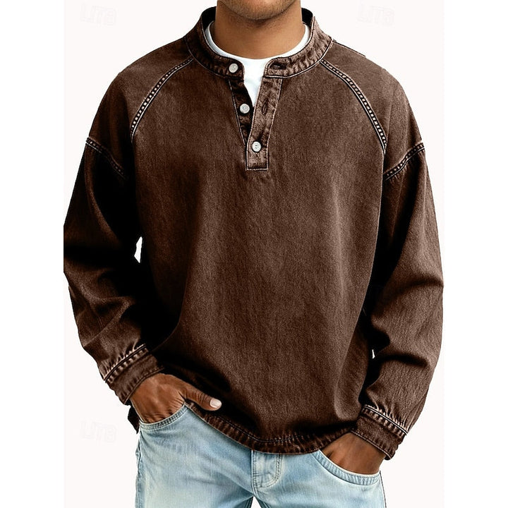 Luca | T-shirt Henley à manches longues pour homme