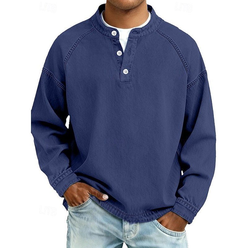 Luca | T-shirt Henley à manches longues pour homme