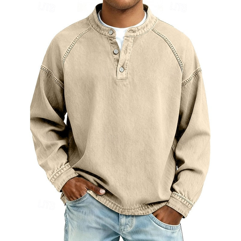 Luca | T-shirt Henley à manches longues pour homme