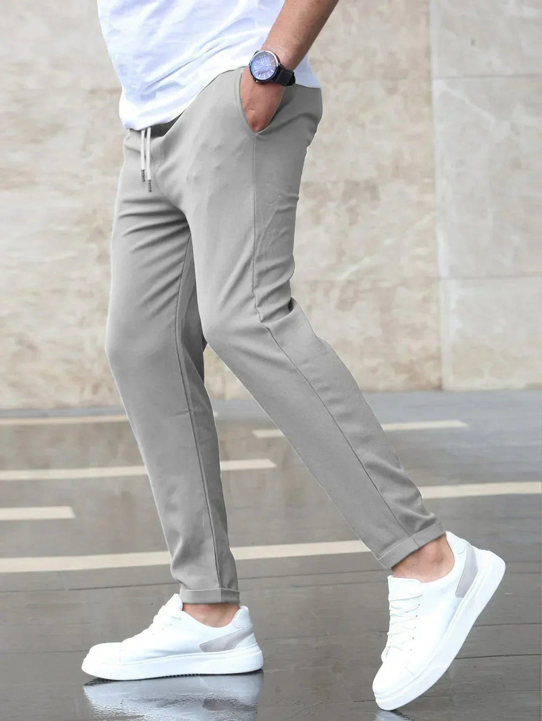 Lukas | Herren Slim Fit Hose mit Kordelzug