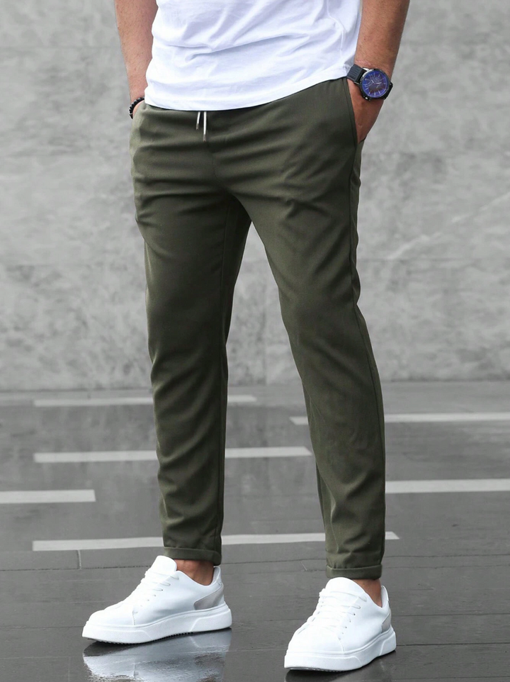Lukas | Herren Slim Fit Hose mit Kordelzug