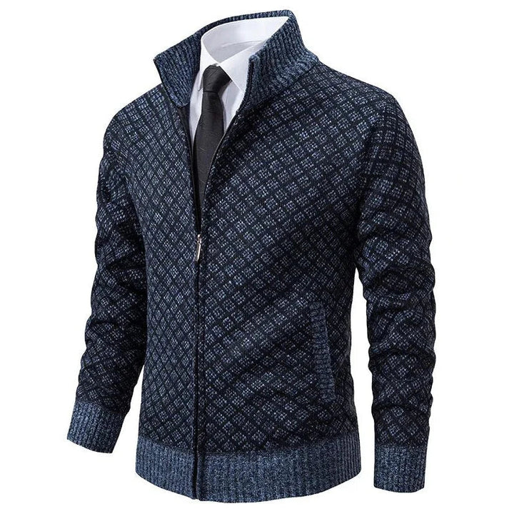 Lukas | Herren Strickjacke mit Reissverschluss und Stehkragen