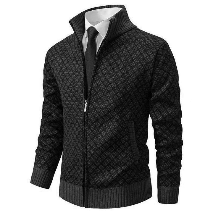 Lukas | Herren Strickjacke mit Reissverschluss und Stehkragen