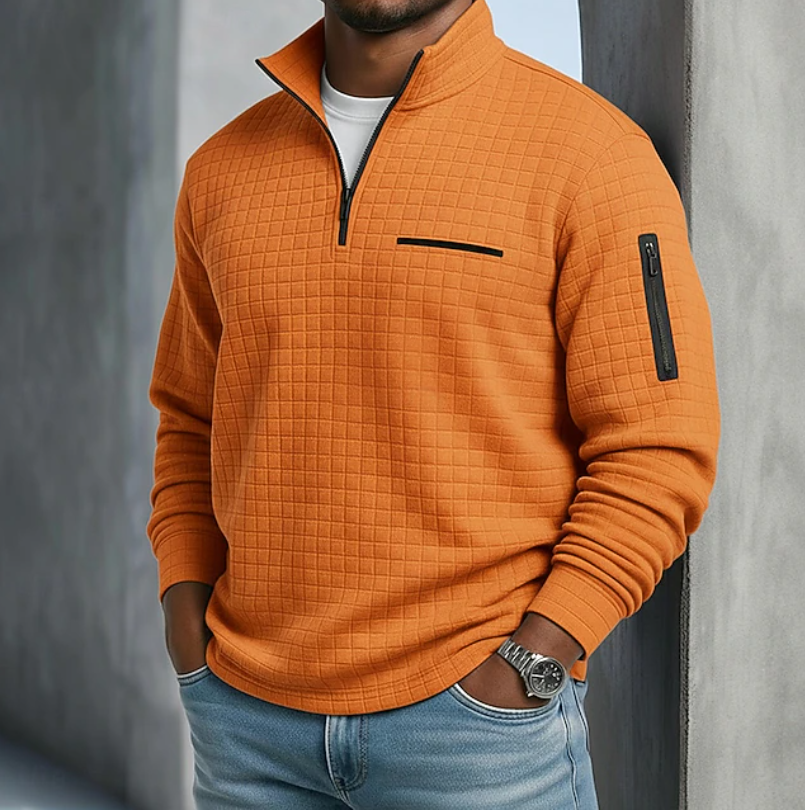Lukas | Pull Troyer pour homme en maille gaufrée