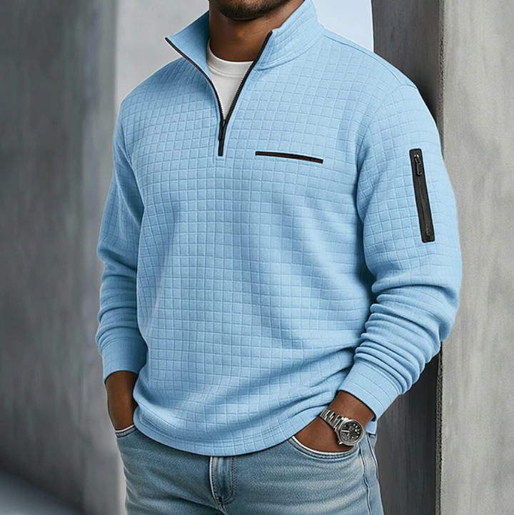 Lukas | Pull Troyer pour homme en maille gaufrée
