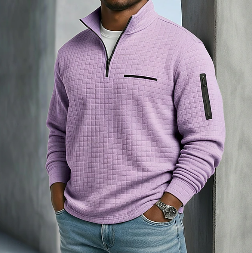 Lukas | Pull Troyer pour homme en maille gaufrée