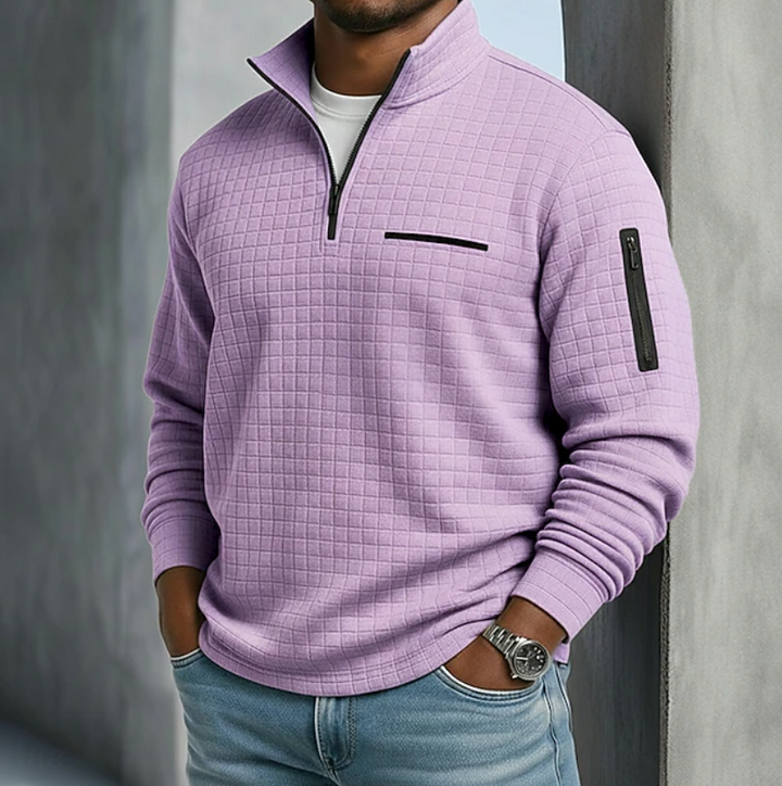 Lukas | Pull Troyer pour homme en maille gaufrée
