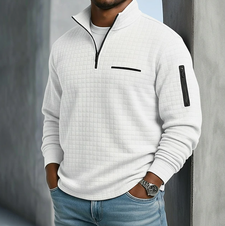 Lukas | Pull Troyer pour homme en maille gaufrée
