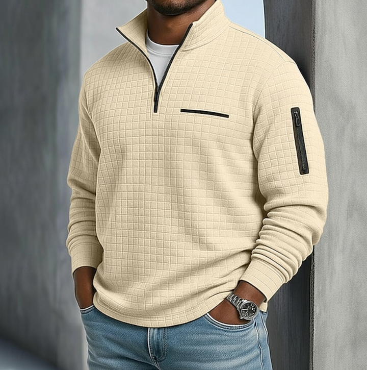 Lukas | Pull Troyer pour homme en maille gaufrée